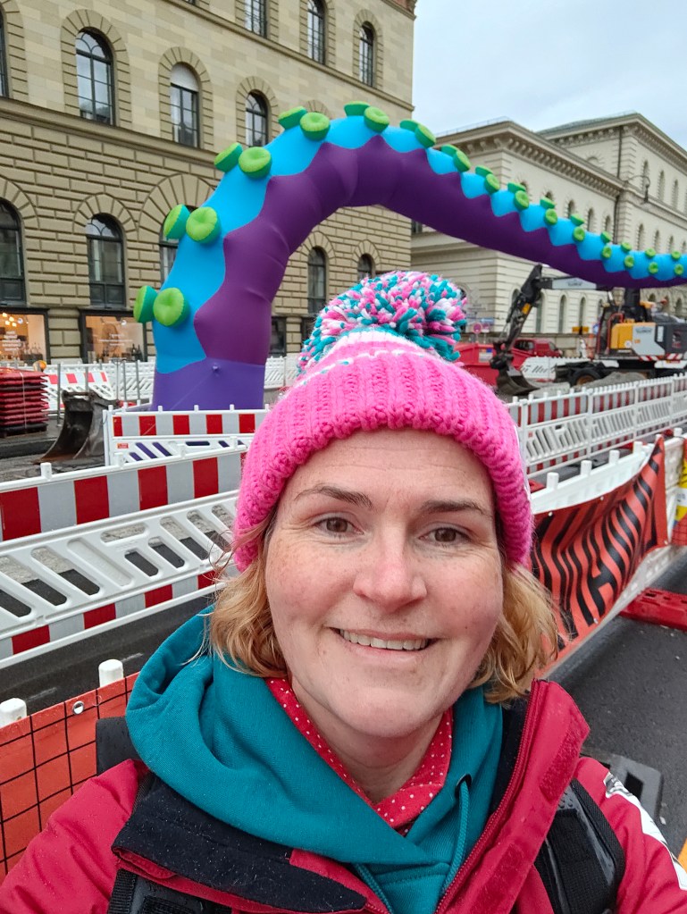 Masking in Munich (with an octopus tentacle behind me)