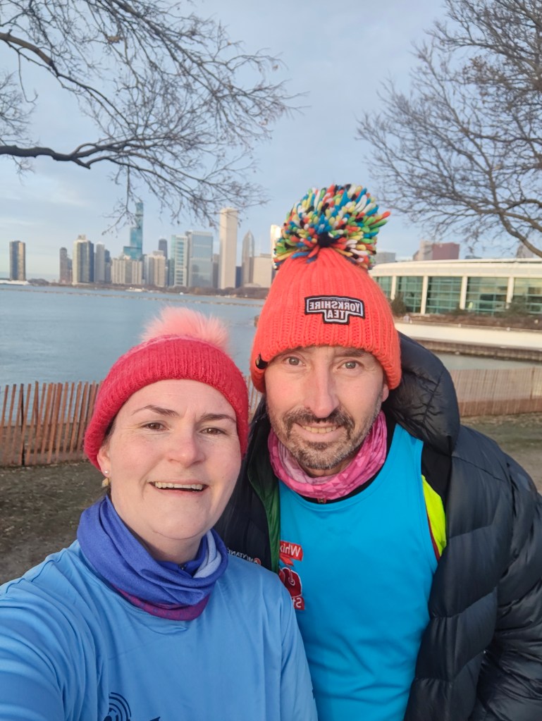 Masking in Chicago with Rob after a run