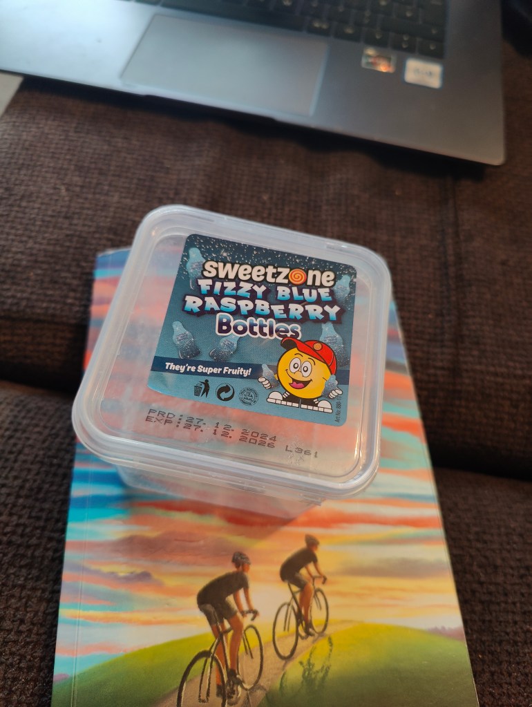 Blue fizzy raspberry bottles (empty box)